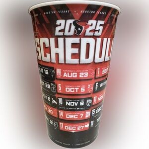 2025 HOUSTON TEXANS FOOTBALL GAME CUP TUMBLER 32OZ SEASON SCHEDULE DRINK BEER